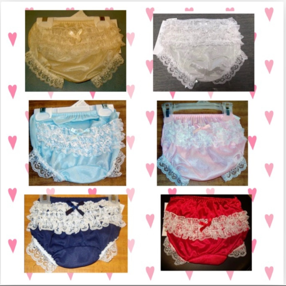 Lace Rear Ruffled Easter Pageant Diaper Cover Panty Bloomers….U choose color NWT